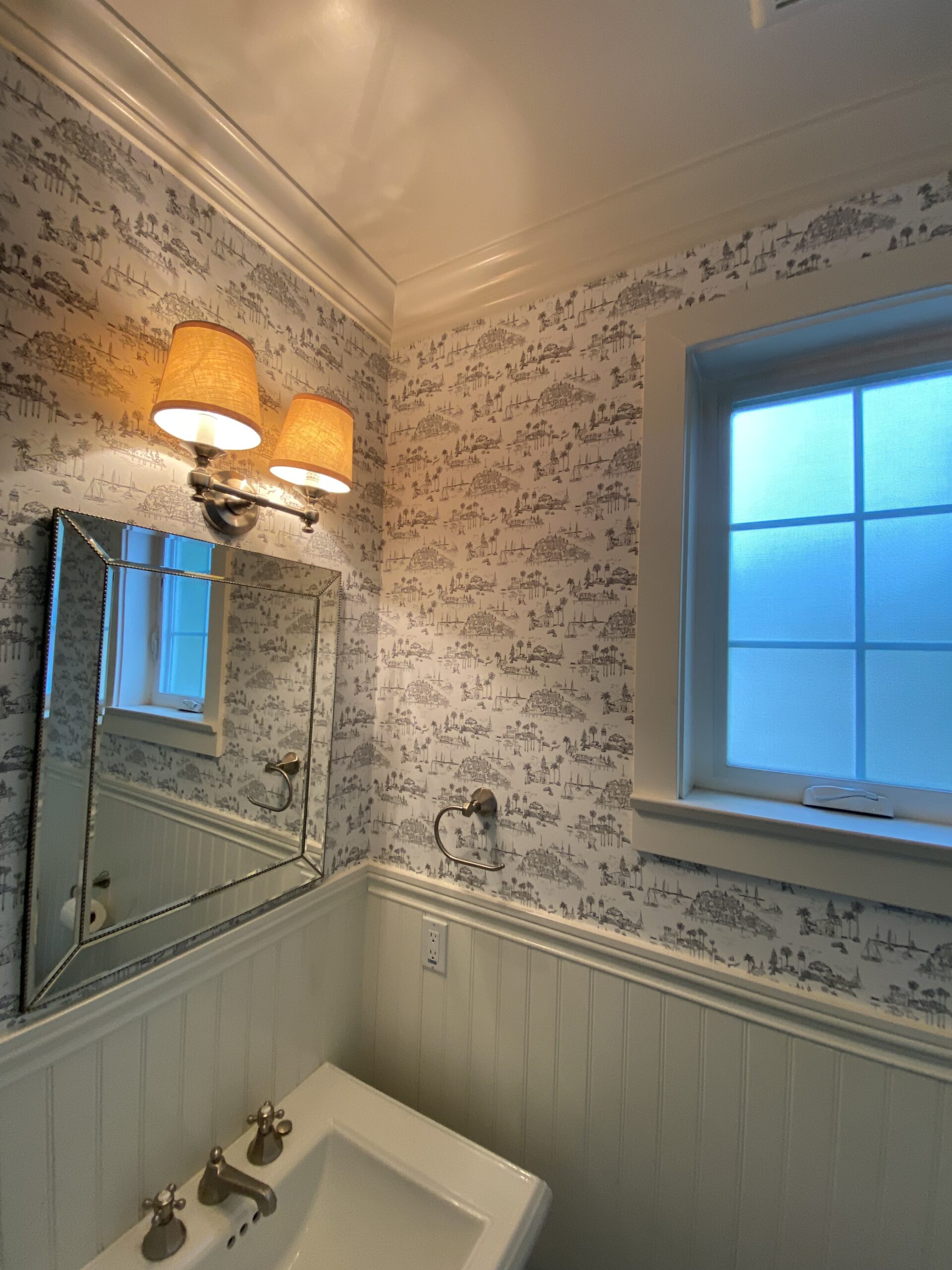 Wallpaper Installation in bathroom