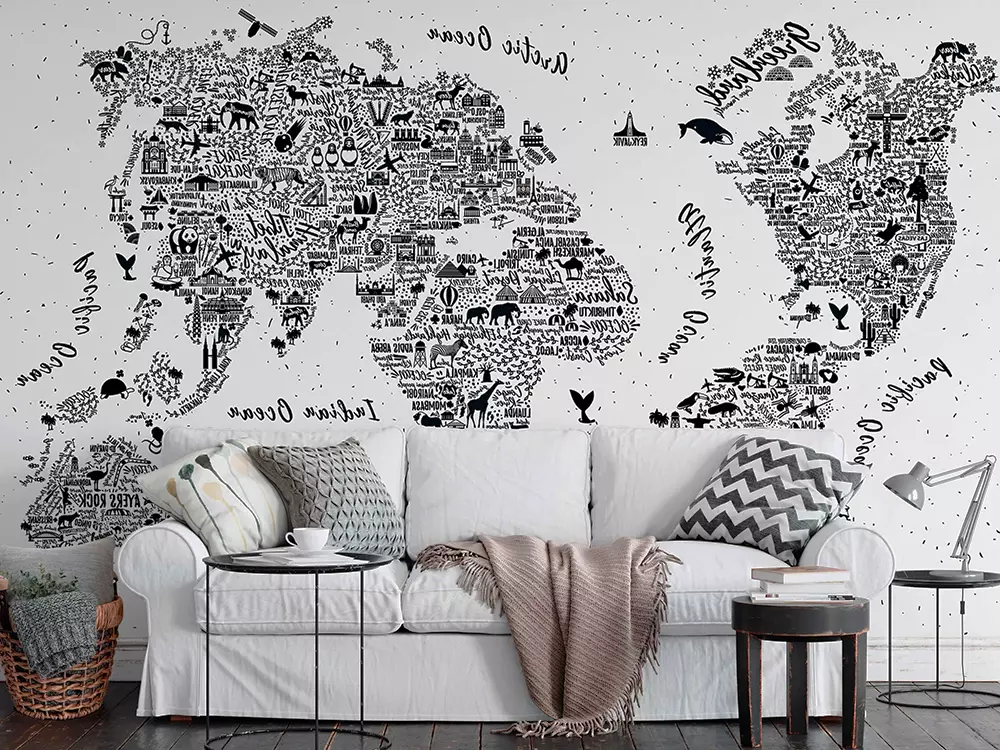 livingroom wallpapering