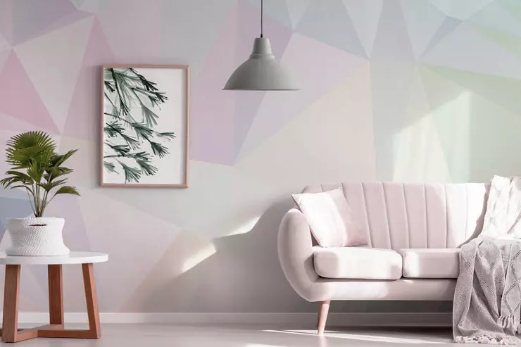 pastel color living room wallpaper