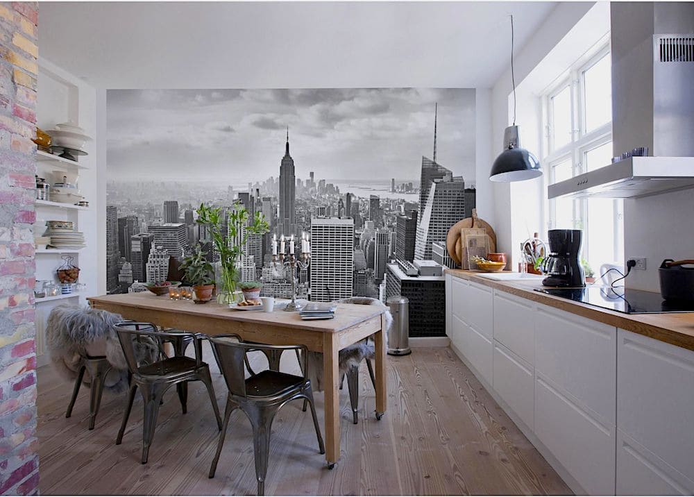 Mural installation in the kitchen